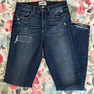PAIGE Denim Distressed Skinny Jeans